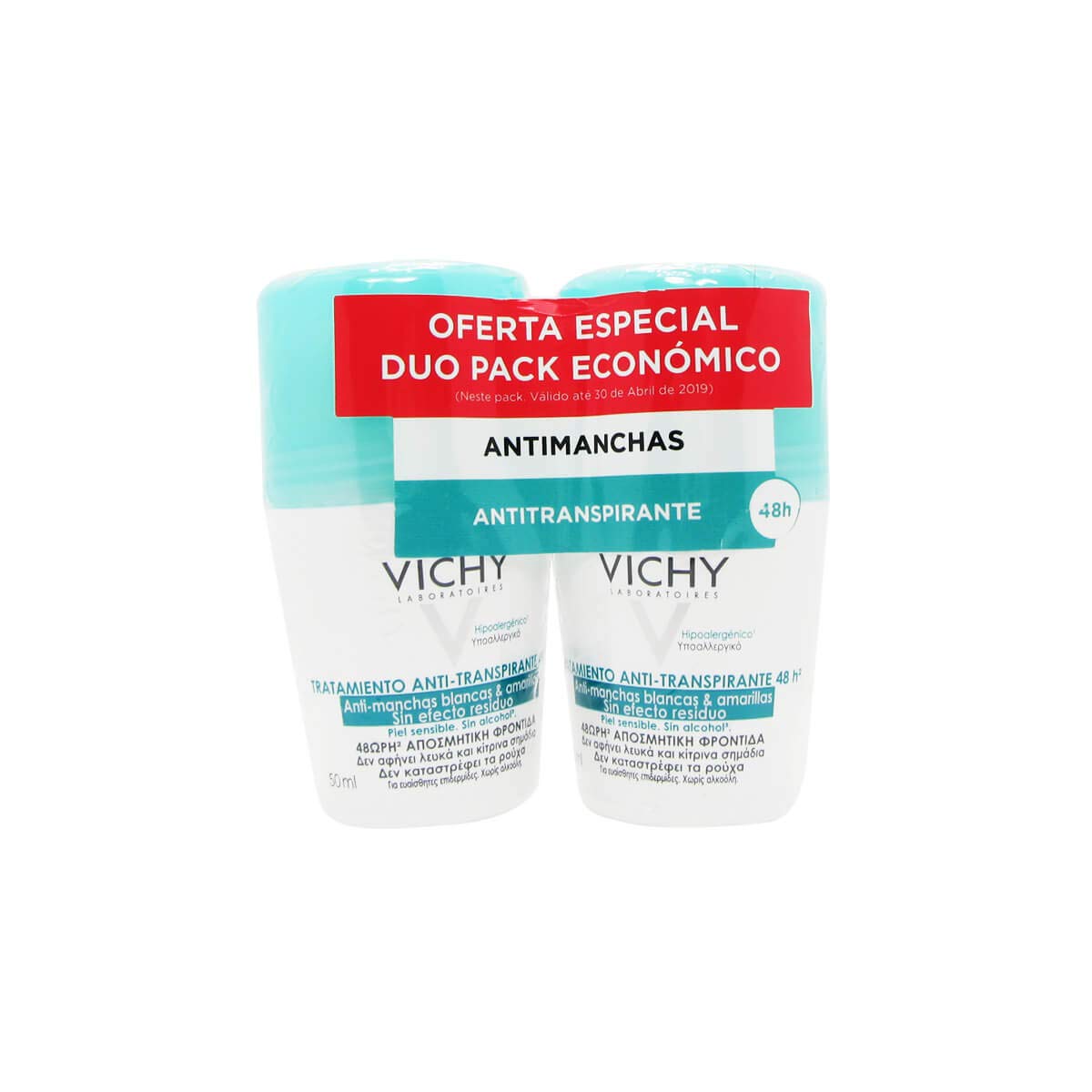 Vichy Intensive perspiration deodorant no stains 2 x 50 ml