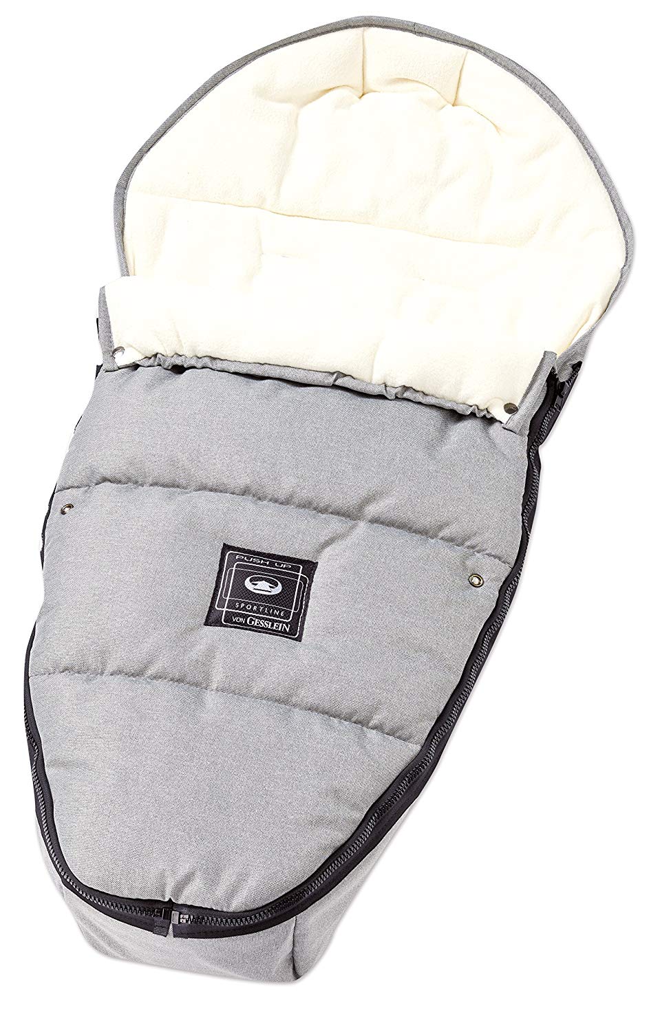 Gesslein Sleepy Winter Footmuff for Pushchairs Design 716431 Pushchair Buggy Baby Bath or Sledge with Thermal Function Cuddly Fleece and Drawstring in Head Area Grey