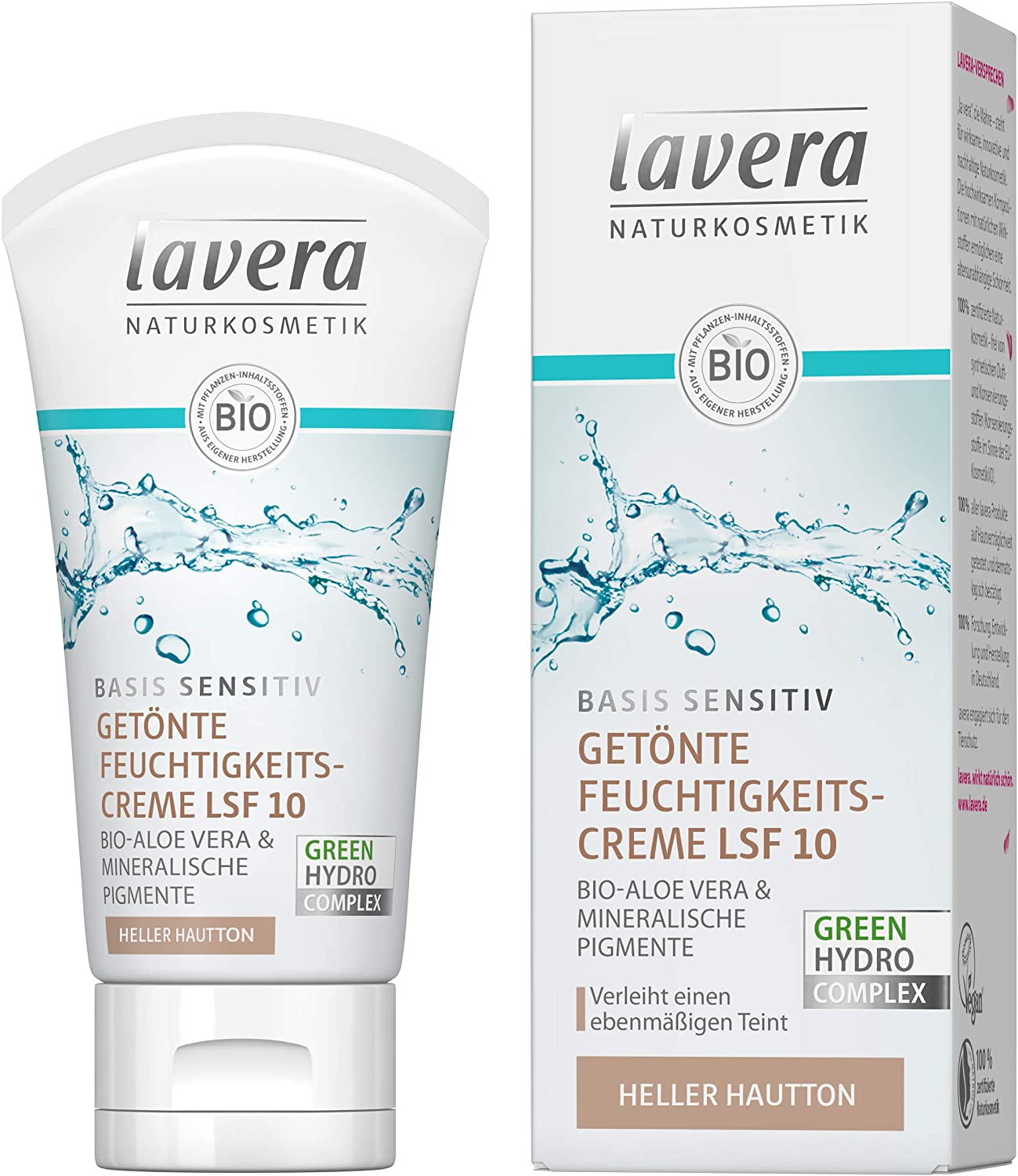 lavera Basic sensitive tinted moisturiser medium SPF 10 - light complexion, ‎light