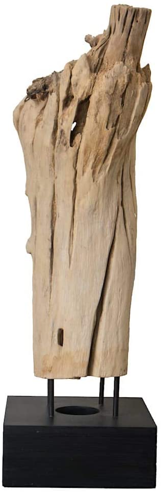 Rombol Stele, Wood Sculpture Decoration, Light Brown, 280X240X790 No 125 mm