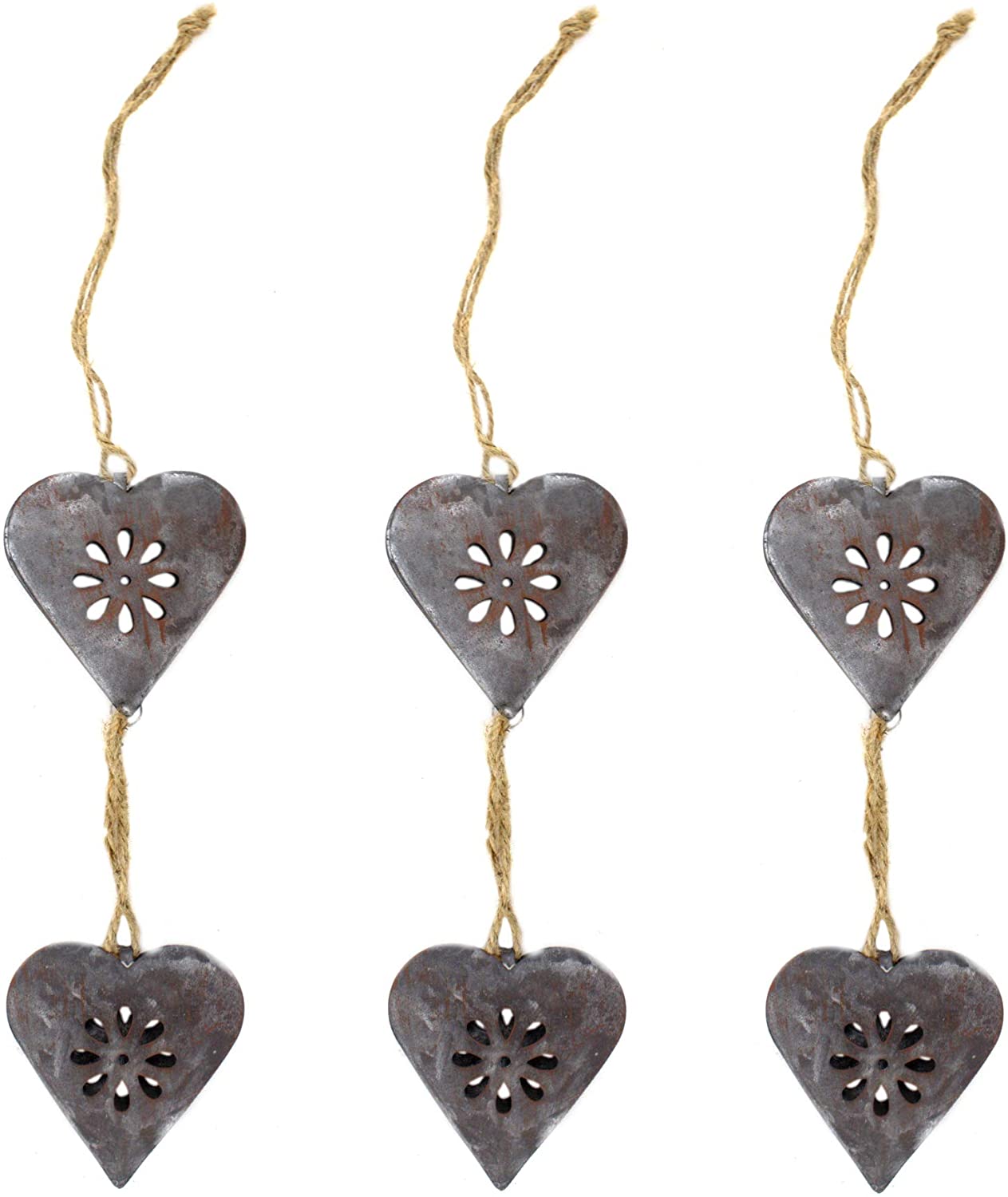 Daro Decorative Metal Double Heart Hanging 50 Cm