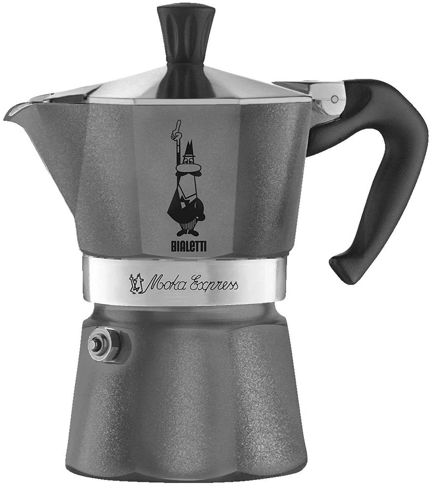 \'Bialetti \"Emotion Moka 3 Cup Espresso Maker in Aluminium 30 x 20 x 15 cm, grey, 30 x 20 x 15 cm