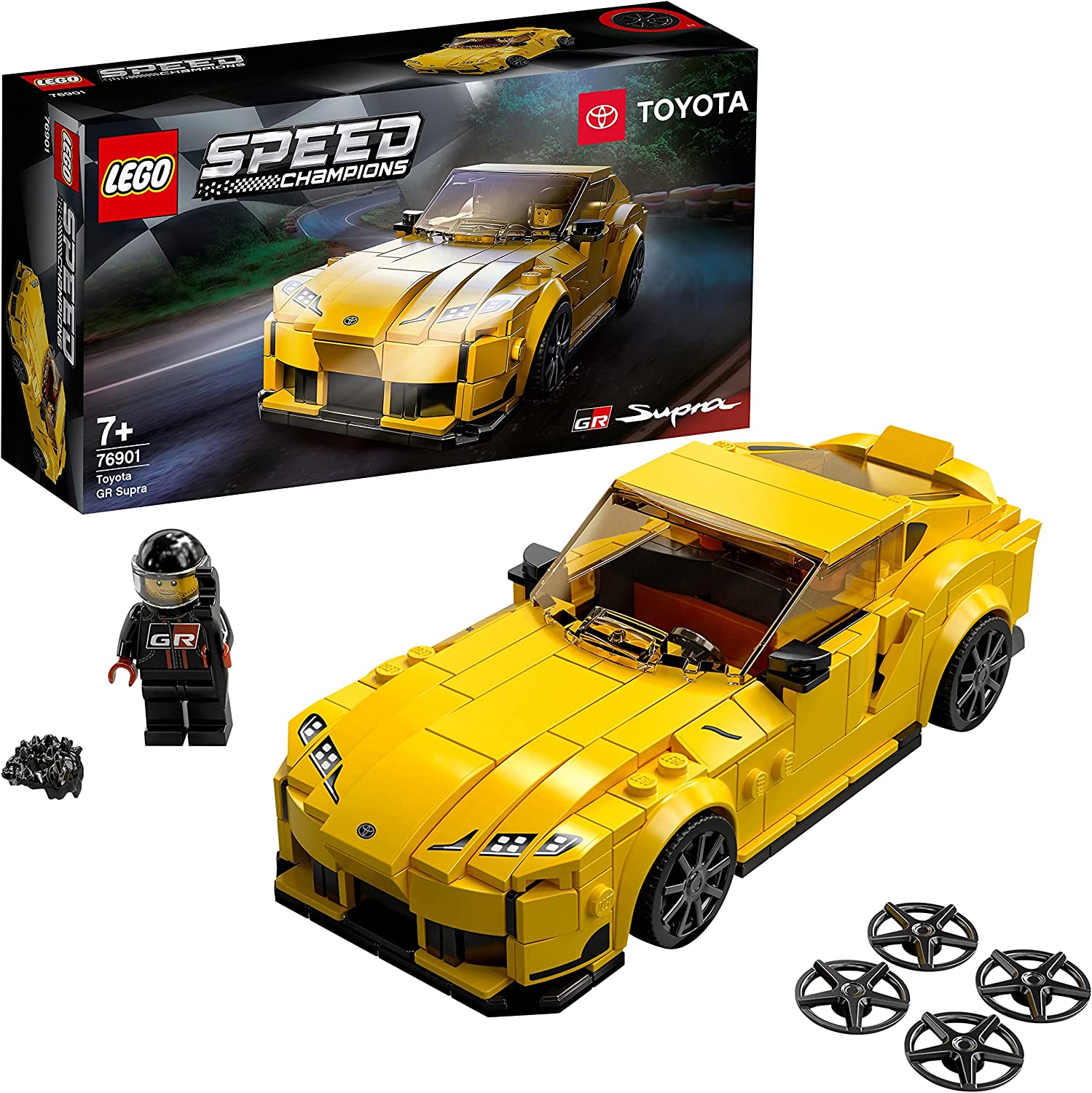 LEGO 76901 Speed Champions Toyota GR Supra Racing Car, Toy Car, DIY Model Car