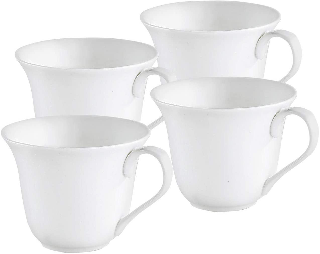 Rosenstein & Söhne Coffee Mug Set of 4 Porcelain Heart Shape Ceramic Coffee Cups