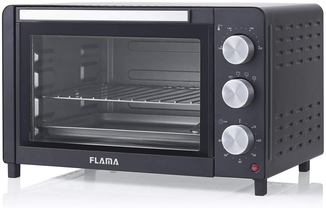 Flama Mini Oven 1518FL 1200W Capacity 18L 4 Cooking Functions Non-Stick Grill Function 60 Minute Timer