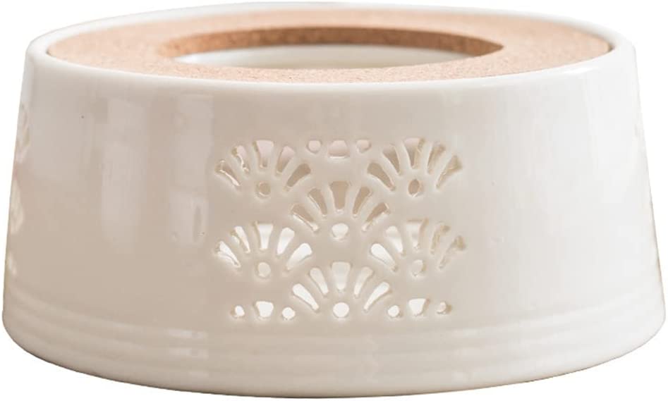 OnePine Porcelain Teapot Warmer, Tea Cosy with Cork Base, Classic Hollow Carved Design, Tea Warmer for Tea, Coffee, Milk, Fruit Juice