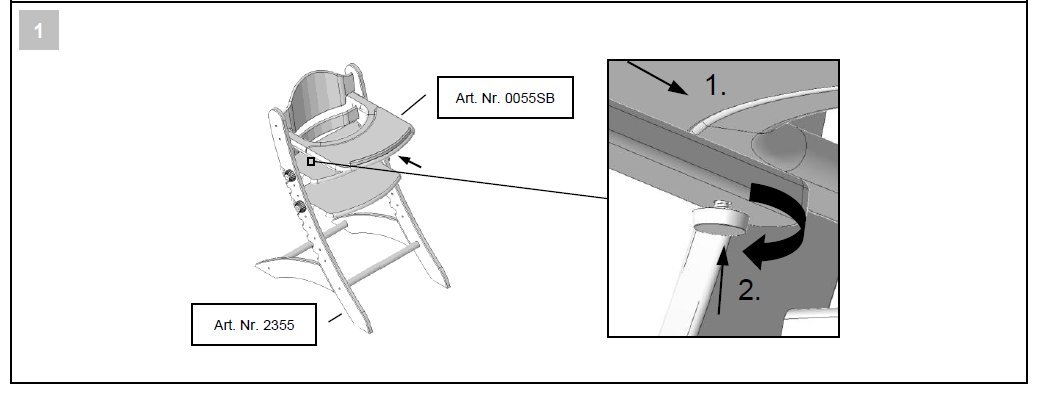 Geuther Dining And Play Tray For Highchair Swing Mud