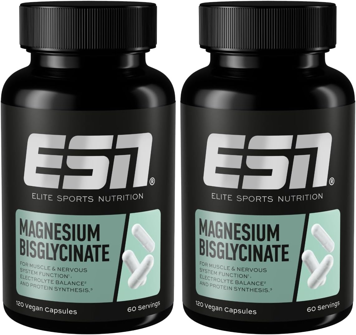 ESN Magnesium Caps, 2 x 120 Capsules, 300 mg Magnesium per Daily Serving to Protect Against Muscle Cramps, High Bioavailability, Tested Quality, Made in Germany