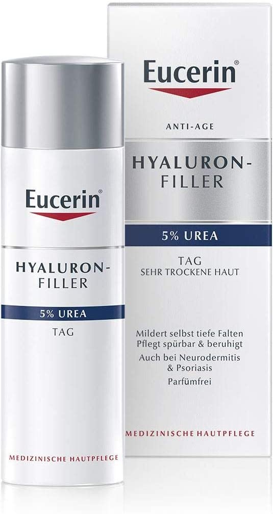 Eucerin Hyaluronic Filler 5% Urea Anti-Wrinkle Day Cream 50 ml Pack of 3 x 50 ml