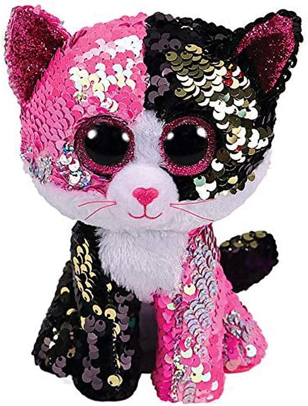TY - Flippables - Sequin Malibu the Cat Plush Toy, 15 cm