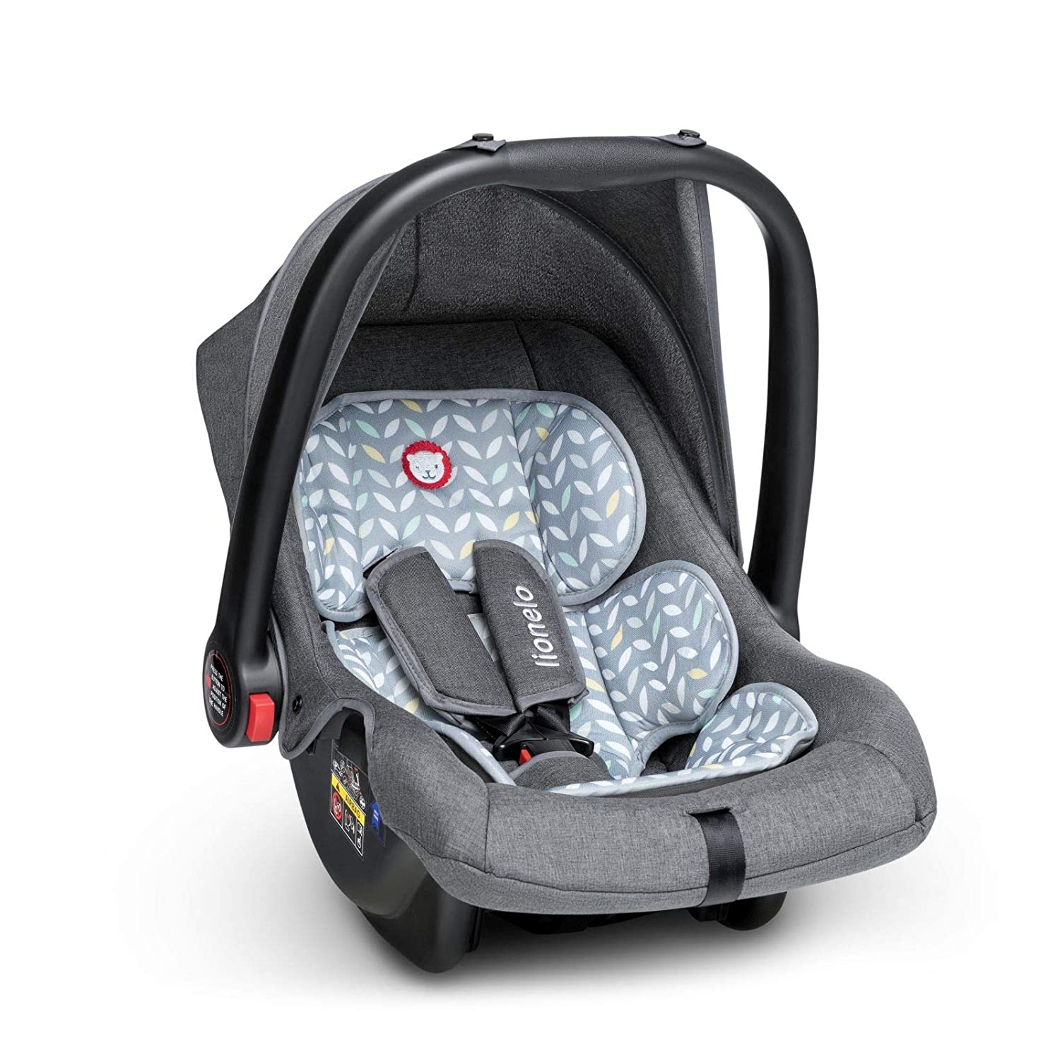 LIONELO Noa Plus Car Seat, Baby Car Seat from Birth to 13 kg, Foot Cover, Sun Canopy, Lightweight Construction, 3-Point Seat Belt, Removable Cushion Cover