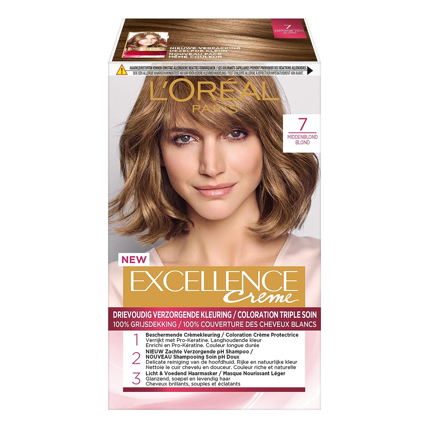 LOral Paris Excellence Crme Hair Verf - 7 Midden Blonde