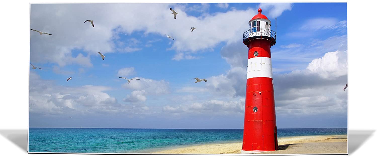 banjado Magnet/Magnetic Memo Notice Board 37X78 CM with Lighthouse West Cha