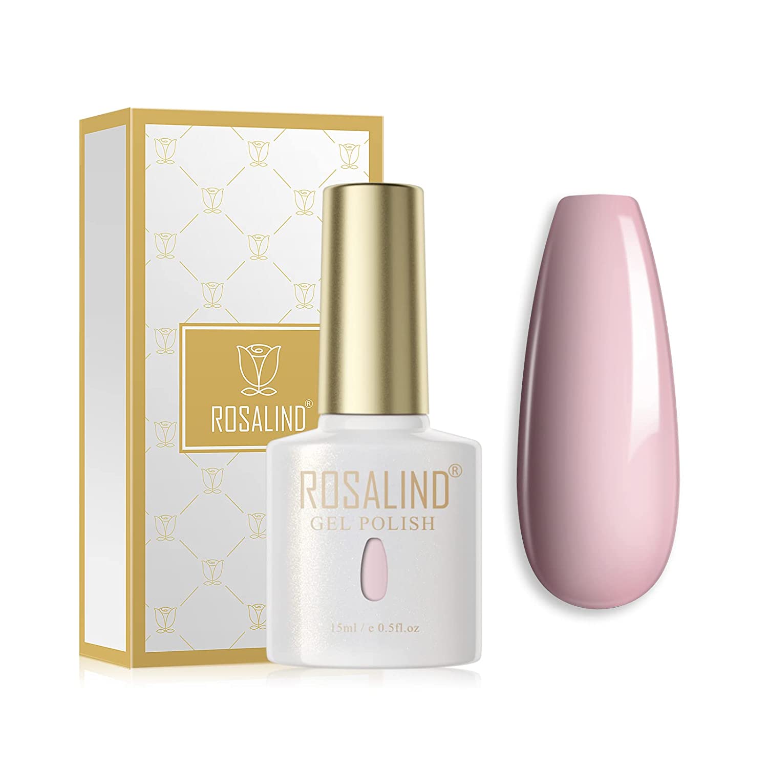 ROSALIND UV Nail Polish Pink Gel Nail Polish 15 ml Soak Off Nail Gel Polish, ‎02