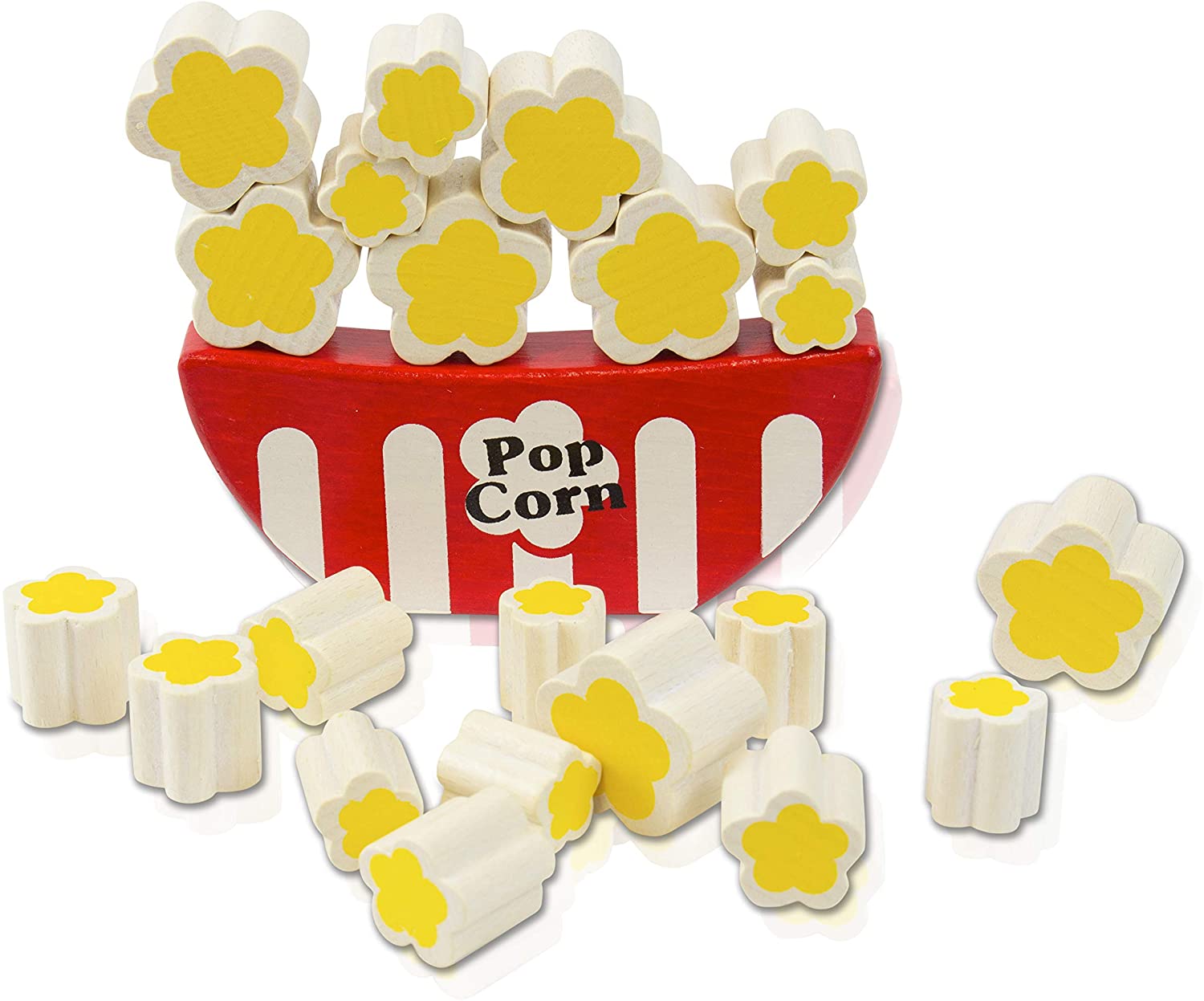 Edufun 22405 Stacking Toy Popcorn Popcorn Stacking Tower Wooden Toy Balance