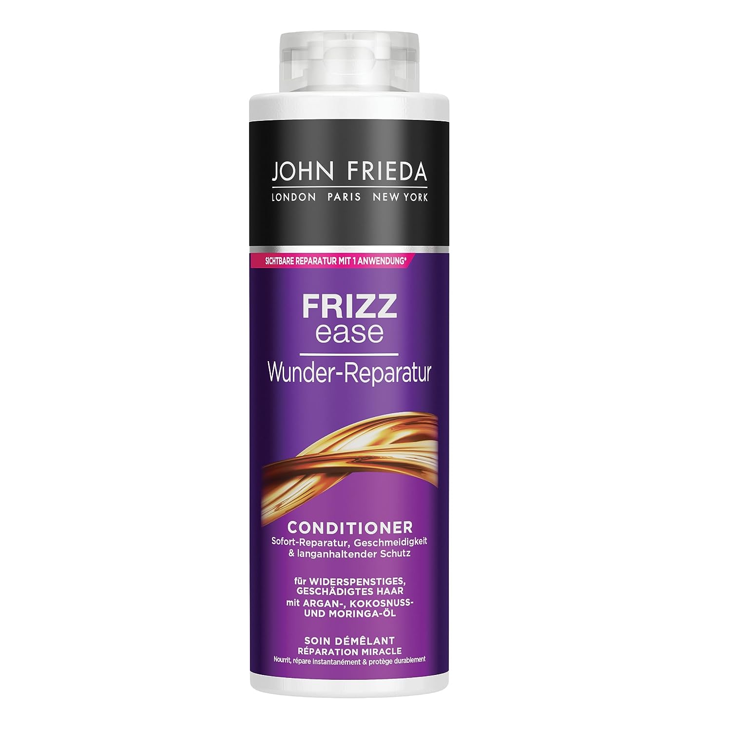 John Frieda Miracle Repair Conditioner - Value Size: 500 ml - Frizz Ease Series - Hair Type: Unruly, Damaged, Stressed - Cabinet Size