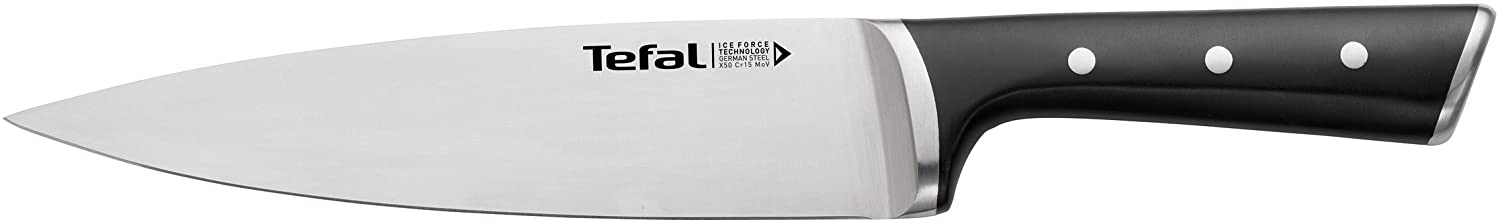 Tefal Ingenio Ice Force Knife-Stainless Steel, Black, 20 Cm
