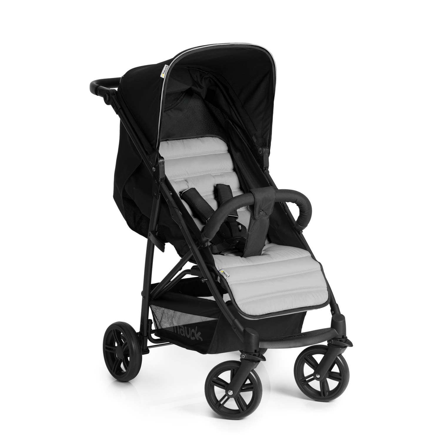 Hauck Rapid 4 strollers from 0 months to 22 kg, foldable, compact, with one hand, with sleeping position, height-adjustable handle, large basket, black gray