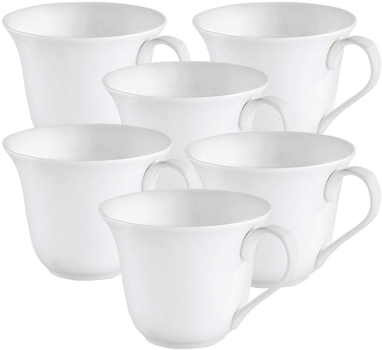 ROSENSTEIN & SOHNE Rosenstein & Söhne Heart-shaped mugs: set of 6 porcelain mugs in heart shape (ceramic tea cup)