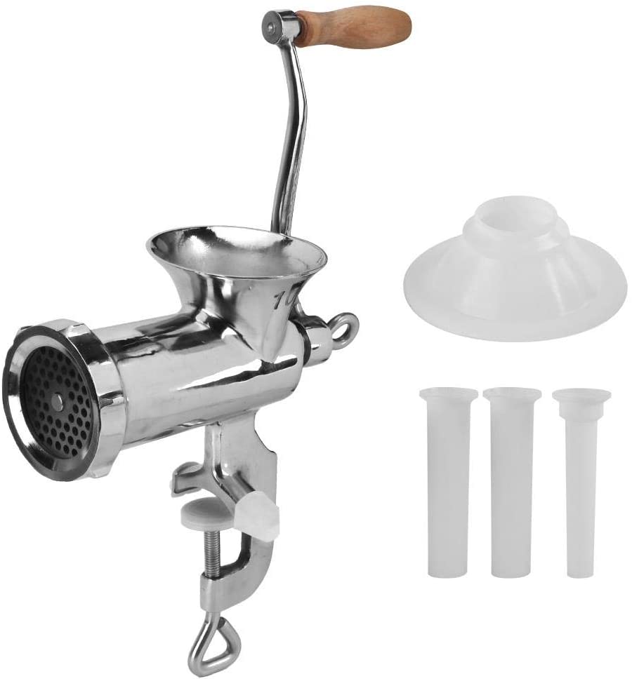 Ymiko Hand Operated Stainless Steel Meat Mincer Manual Meat Grinder with Darning Tubes for Chopping Meat All Types of Meat Pork #10