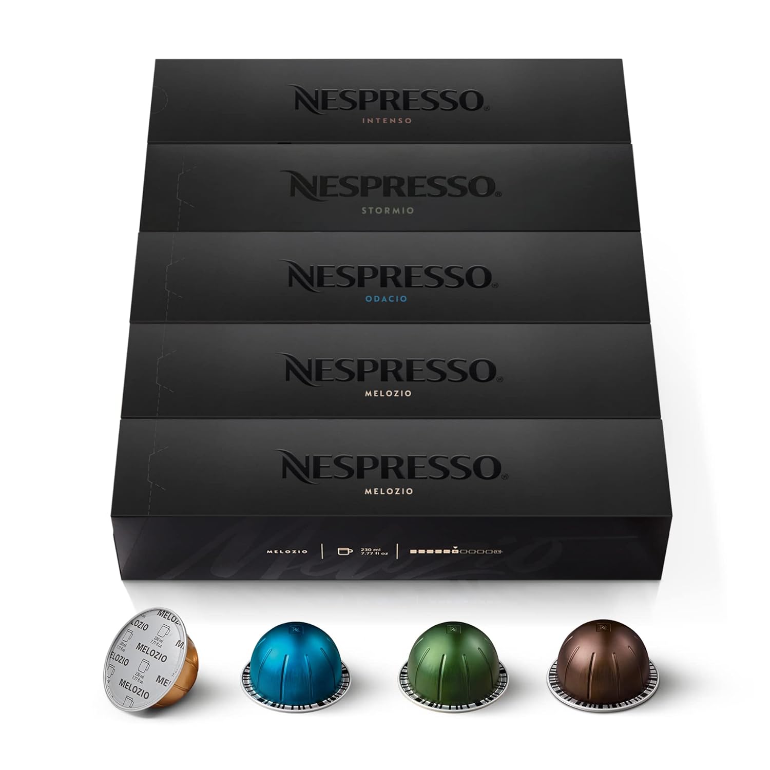 NESPRESSO Vertuo, Selection of Signature Coffees (230 ml), Medium to Darker Roasts, Compatible with Vertuo Capsule Machines, Capsule Set of 50 Coffee Capsules