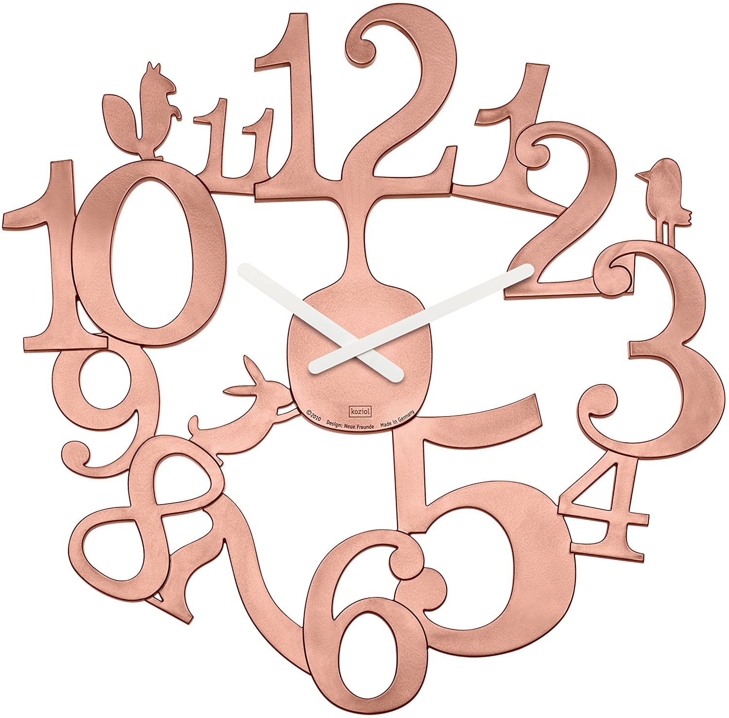 Koziol [pi:p] Wall Clock, quartz Movement, Decoration, Solid Copper, 202610