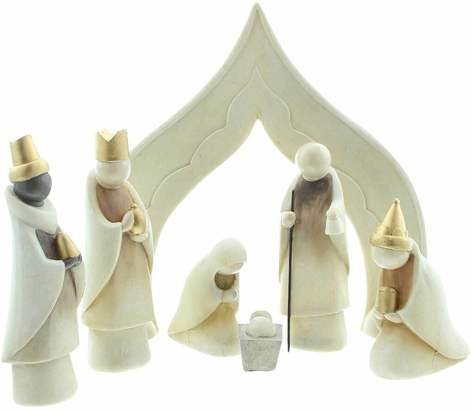 SIDCO Nativity Scene 7-Piece Modern Christmas Nativity Scene with Figures