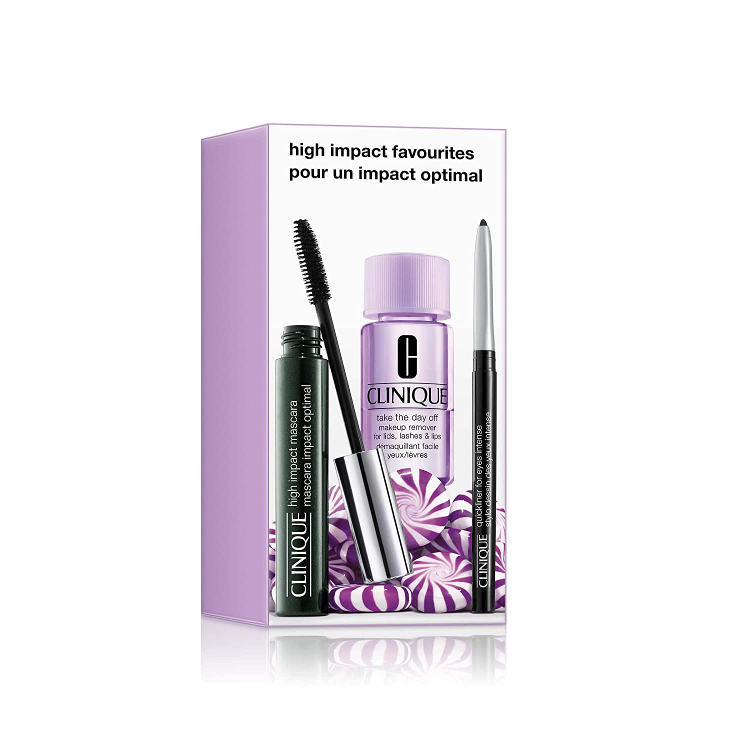 Generic Clinique High Impact Mascara Set (Mascara 01 Black, 7 ml + Makeup Remover, 30 ml + Eyeliner, 0.34 g), 37.34 ml