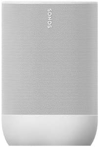 Sonos Move Smart Speaker White (waterproof WiFi and Bluetooth speakers with Alexa voice control, Google Assistant and Airplay 2 - wireless outdoor music box with battery for music streaming)