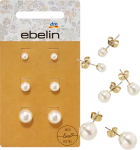 ebelin earrings beads, 6 pcs