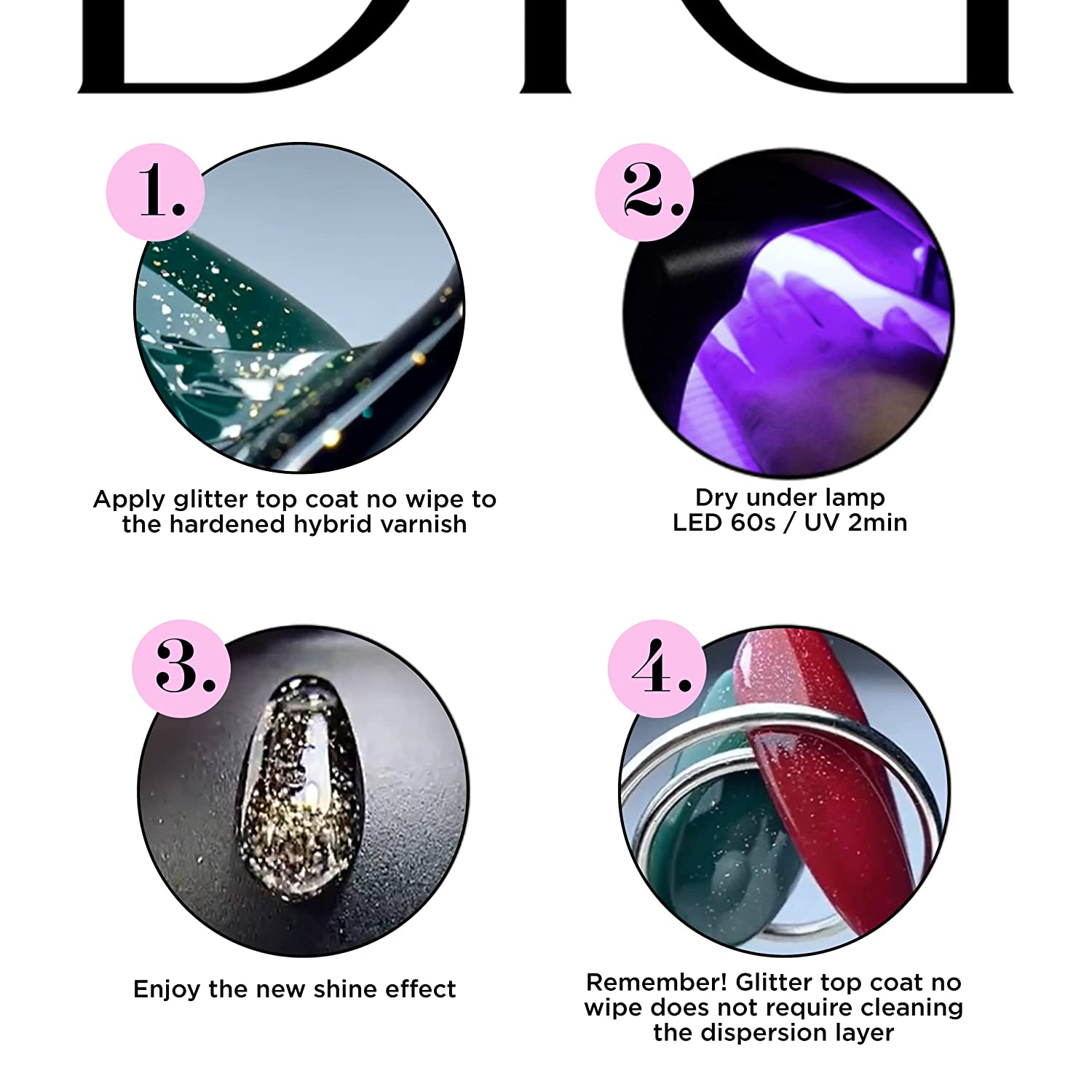 Premium Top Coat Glitter No.1 - Didier Lab - Elite Gel - Protection from Scratches - No Dispersion Layer - Hybrid Varnish - Nail Polish - UV Lamp - Resistance - Durability - Shine - Manicure Pedicure, ‎glitter