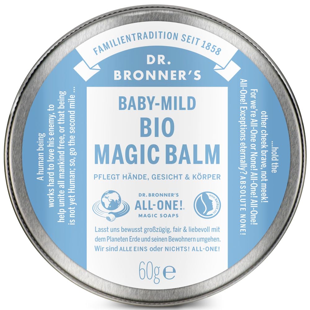 Dr. Bronner\'s Bio Magic Balm Baby Mild with Valuable Organic Oils Provides Intensive Moisture For On The Go Baby Care 60 g (2 x 60 g)