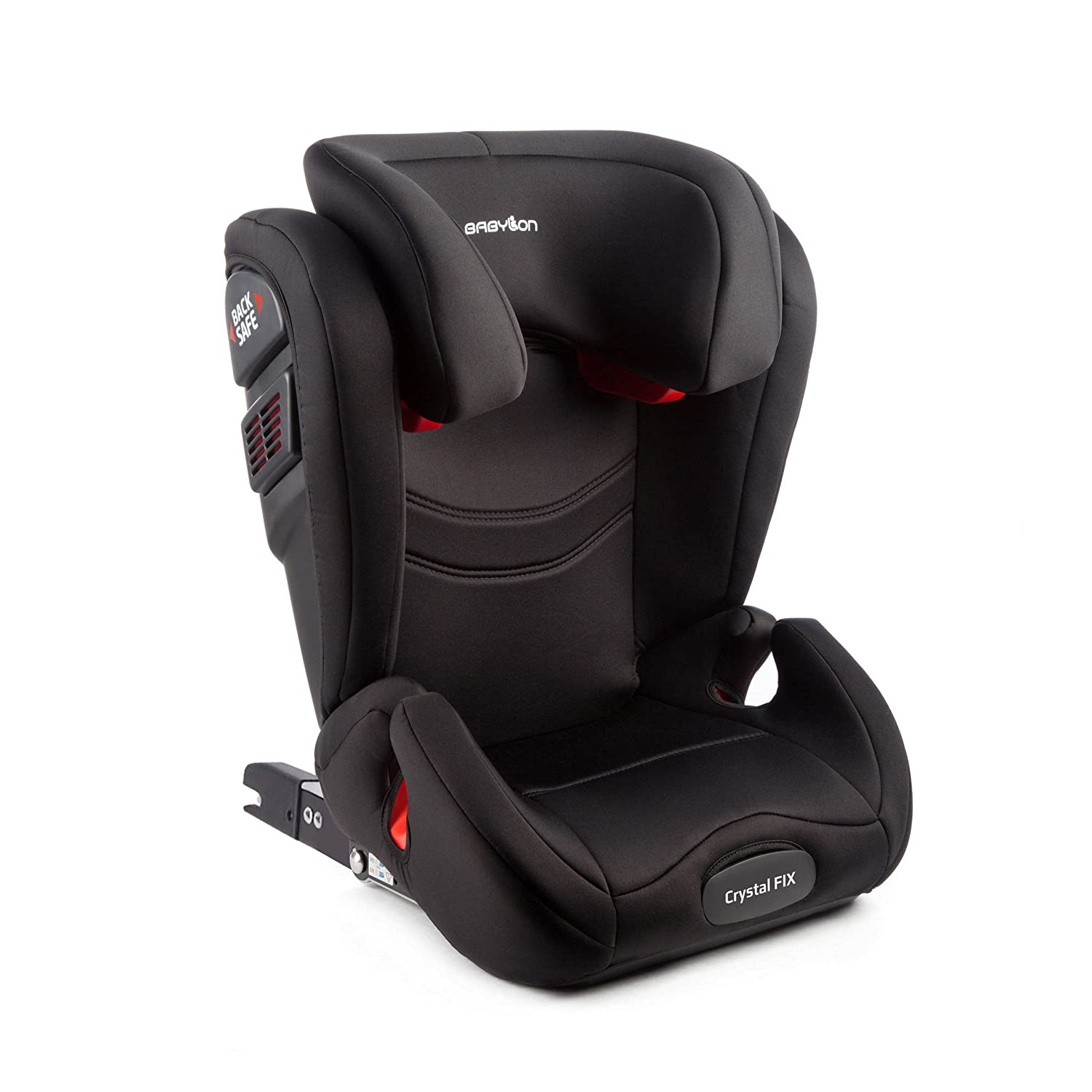 BABYLON Car Seat Crystal Fix Group 2/3 Child Seat 15-36 kg (3 to 12 Years) Car Seat Adjustable Headrest Child Seat Isofix ECE R44/04 Black