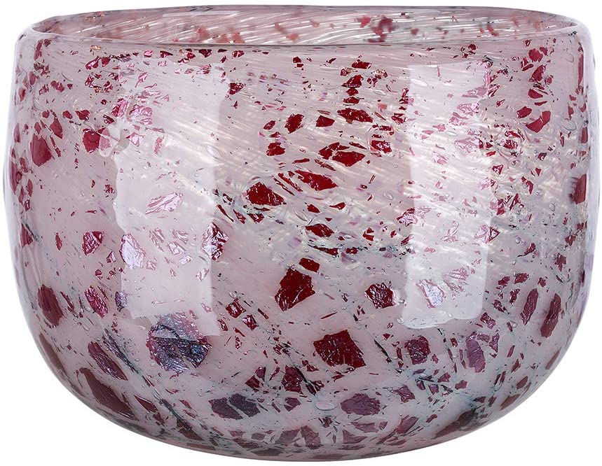 GILDE GLAS art Design Vase - Flower Vase and Decorative Pot Dusky Pink Burgundy H 14.5 cm