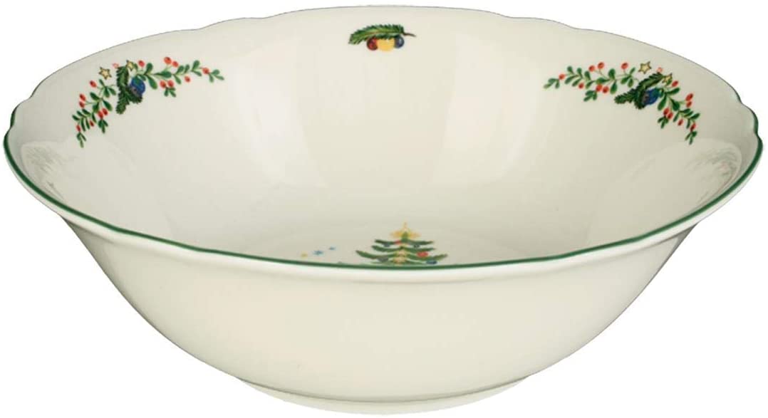 Seltmann Weiden Marieluise Christmas Round Bowl Hard Porcelain Green / Multi-Coloured