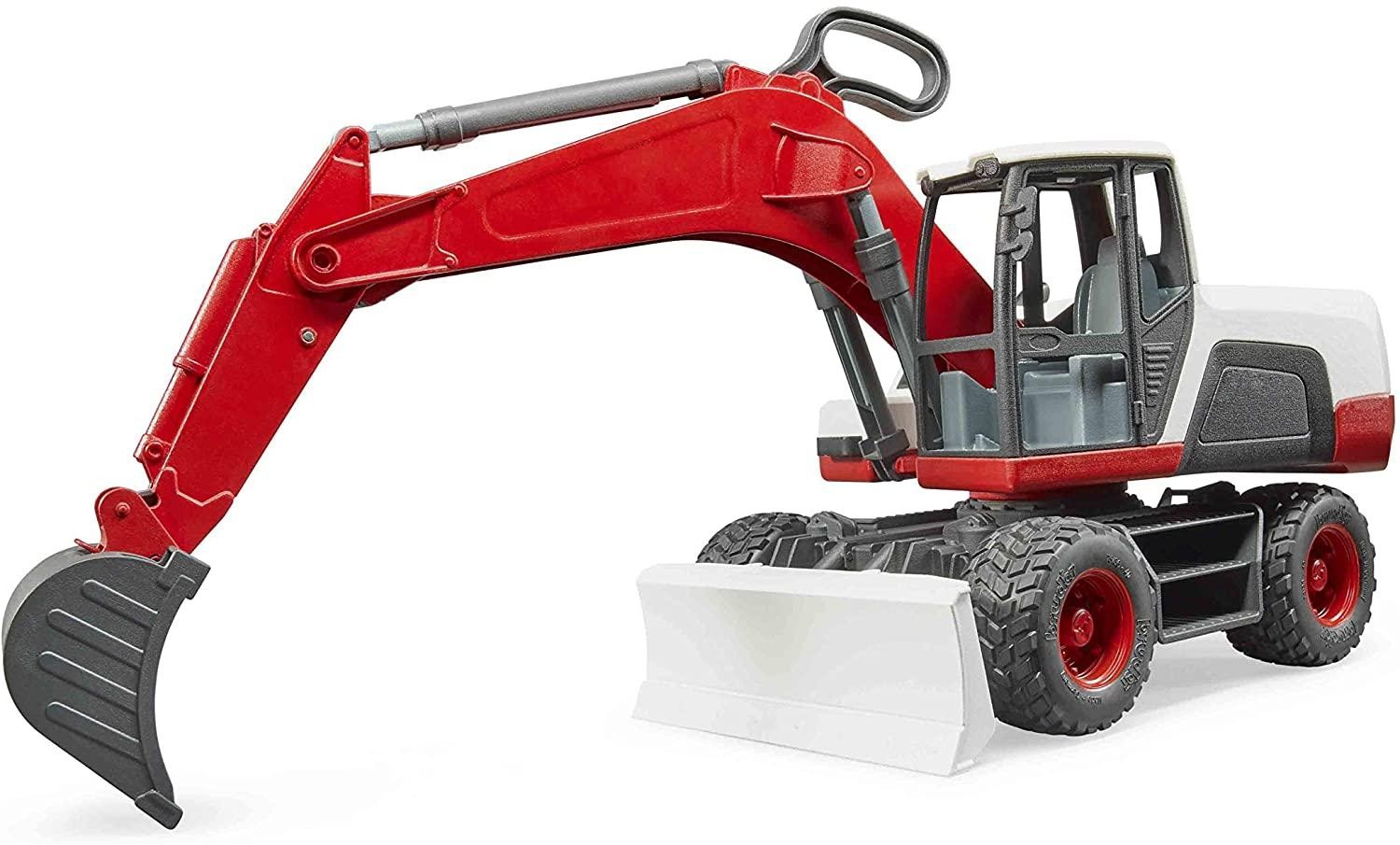 Bruder 3411 Mobile Excavator, Red / White / Black