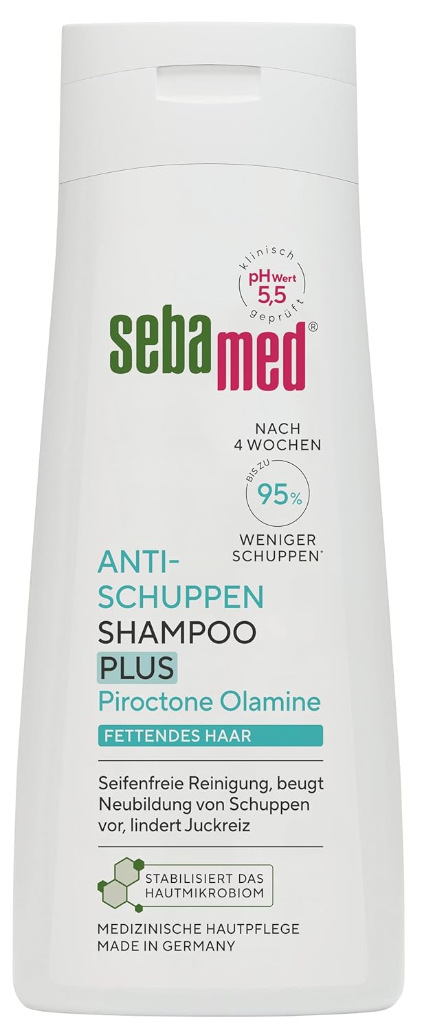 Sebamed Anti-dandruff shampoo plus, up to 95% less dandruff after just 4 weeks, shampoo for men and women, also to combat greasy hair and itching, for daily cleaning, 200 ml