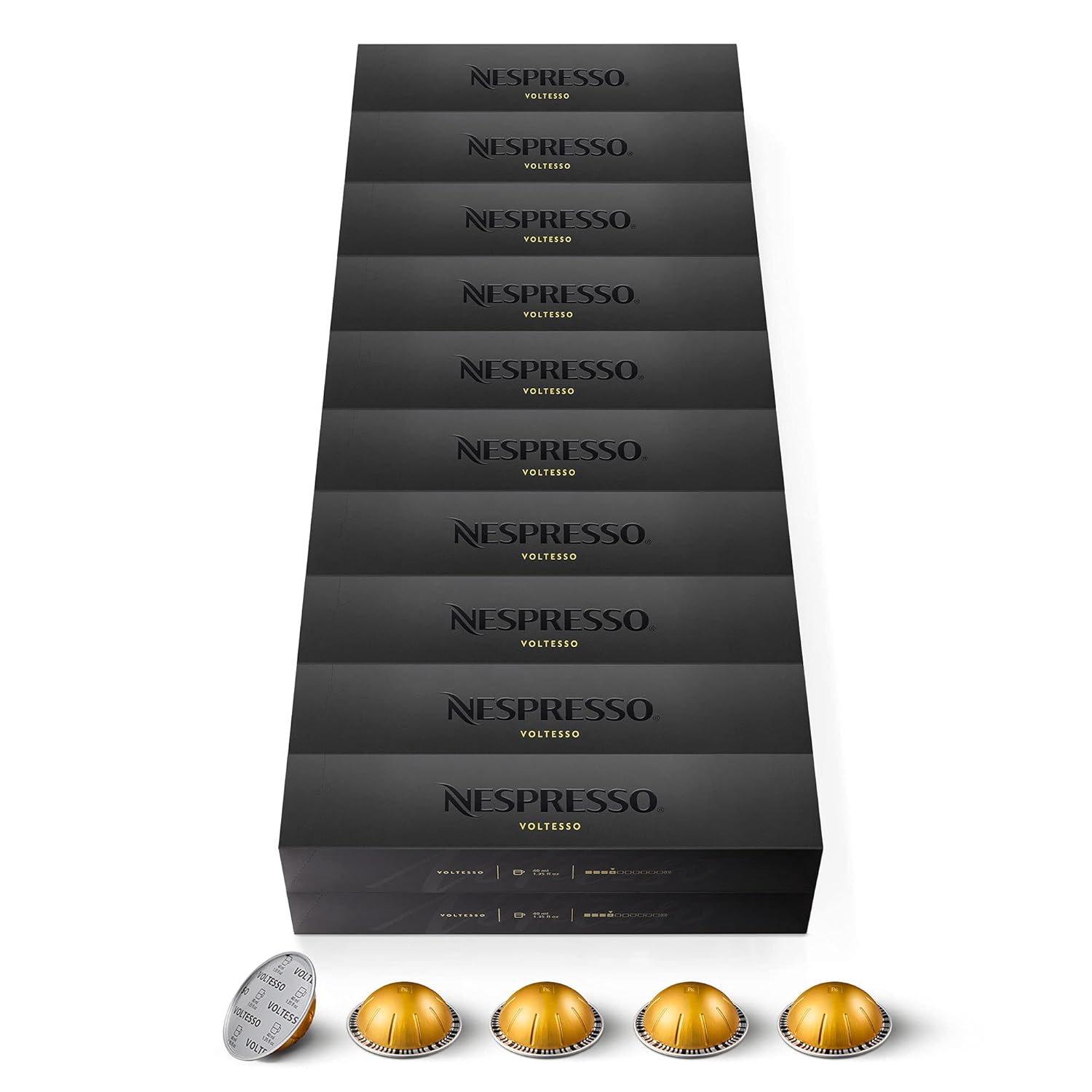 Nespresso Vertuo 200 Voltesso Coffee Capsules Intensity 4 for Espresso 40 ml (Pack of 20 Packs of 10)