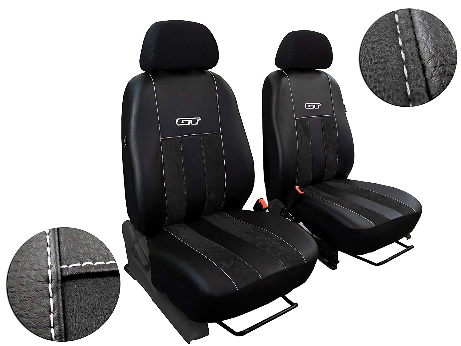 Front suitable for Yeti ALCANTRA GT with Faux Leather. Seat. Includes Black