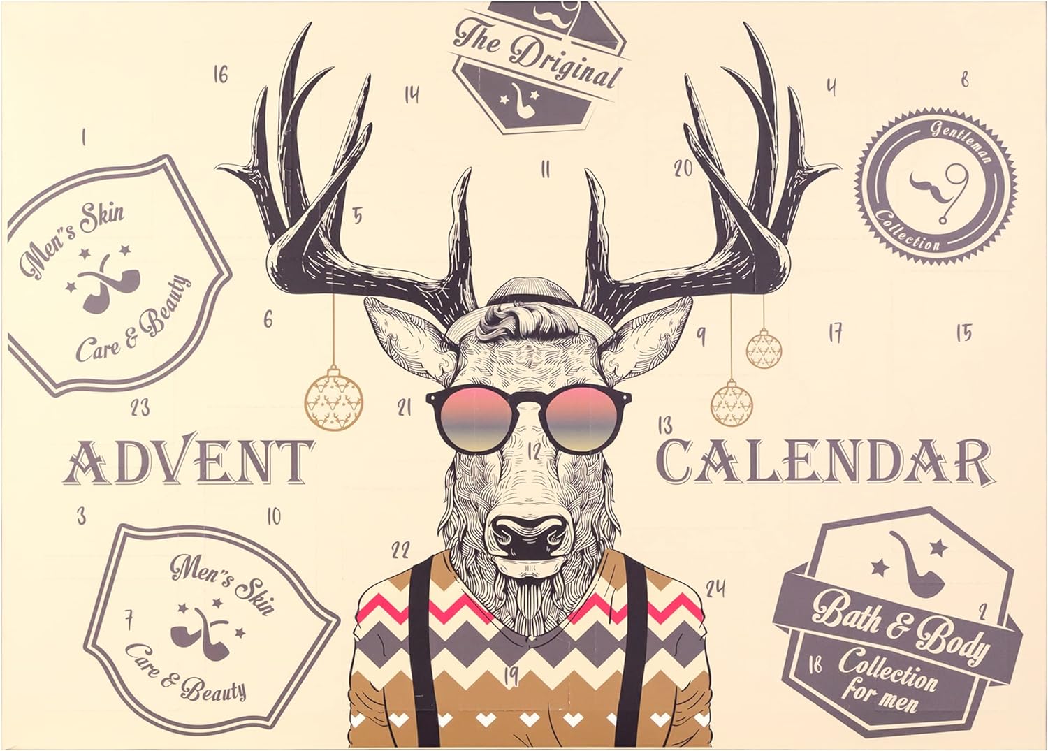 Fancy Deer Body Care Advent Calendar - Personal Care Christmas Calendar - Men\'s Advent Calendar for Men