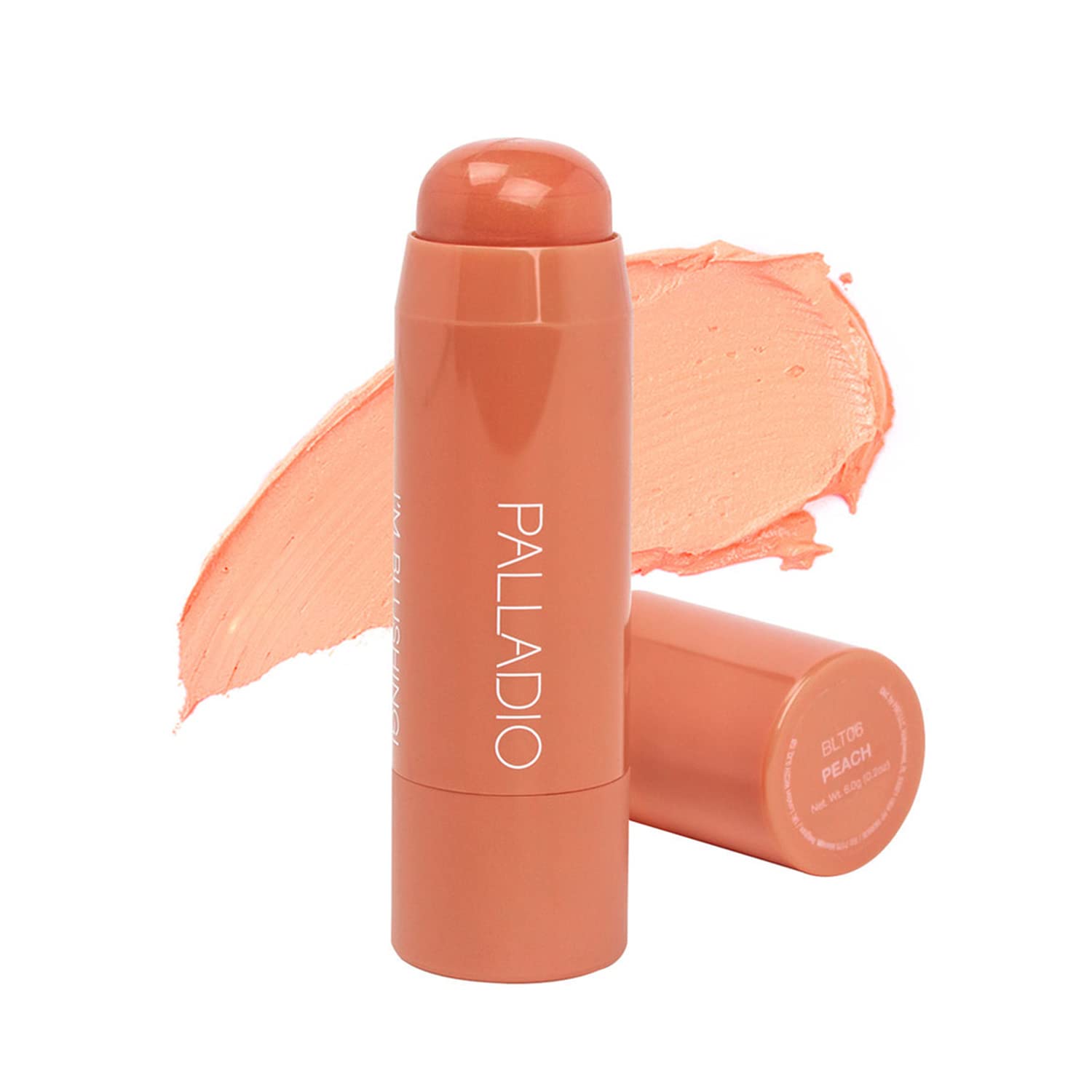 Palladio I'm Blushing 2-in-1 Cheek and Lip Color, Buildable Lightweight Cream Blush, Transparent Multi Stick with Moisturizing Formula, All Day Hold, Peach