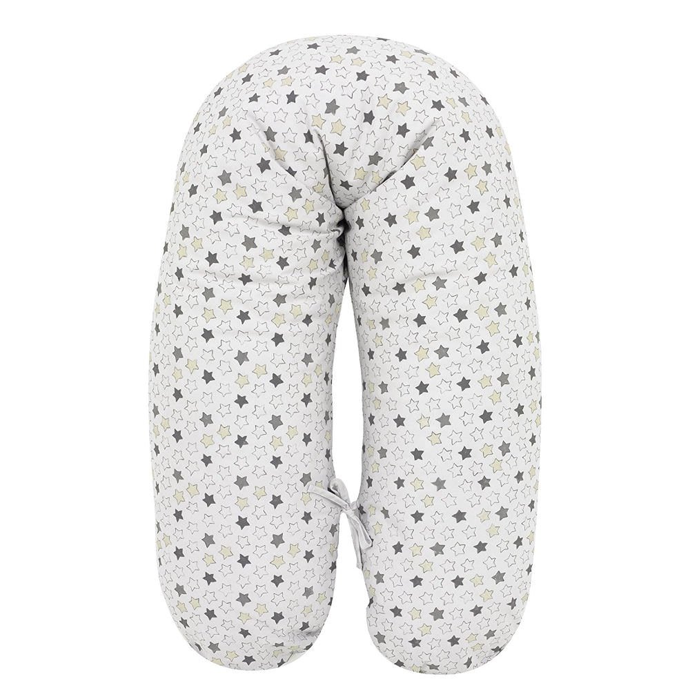 ALVI 898 Nursing Pillow incl. cover 190 cm Star and Stars Grey/Beige – 9