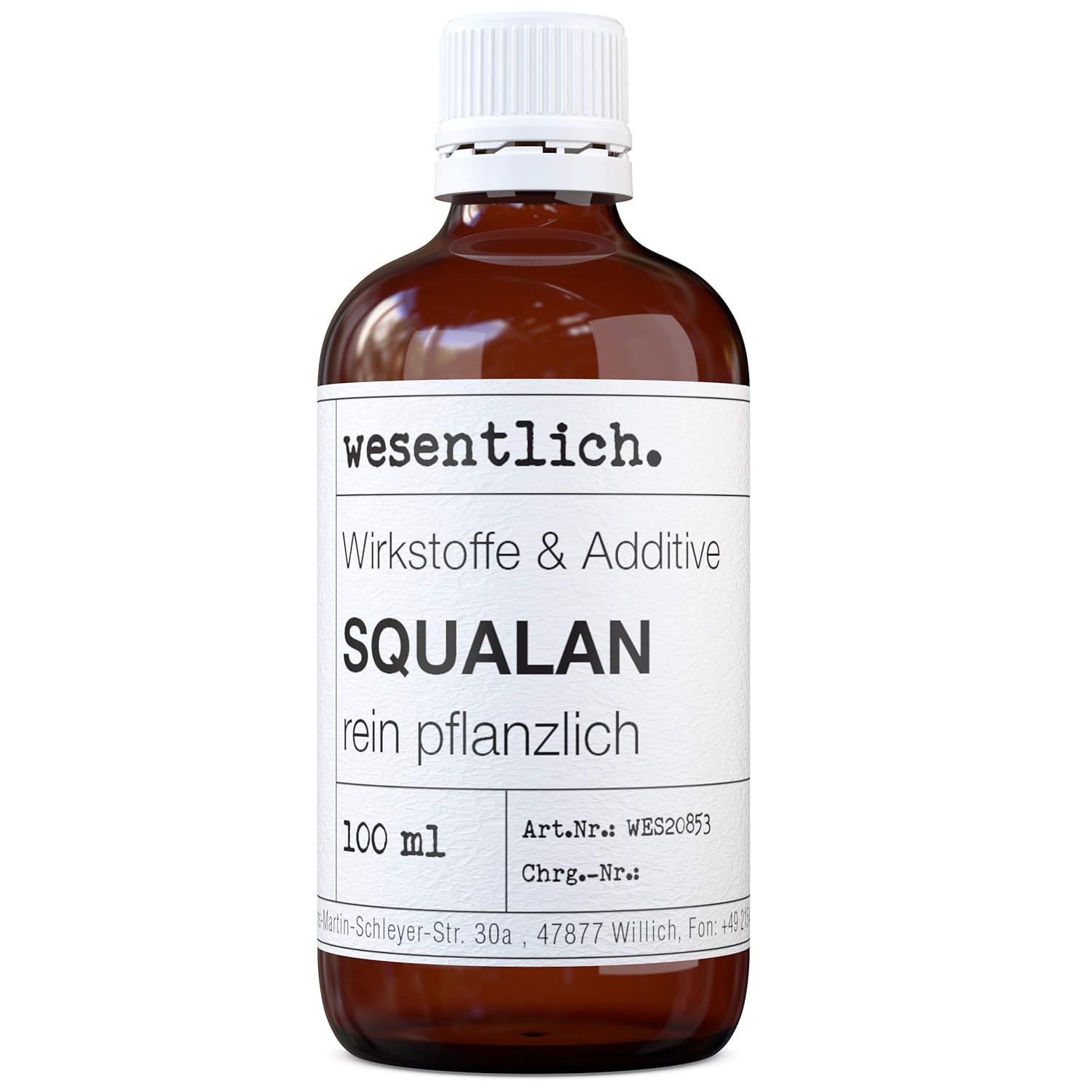 wesentlich. Squalane Oil 100 ml Pure Care for Face and Body Effective Active Ingredient in Cream, Serum or Cleanser