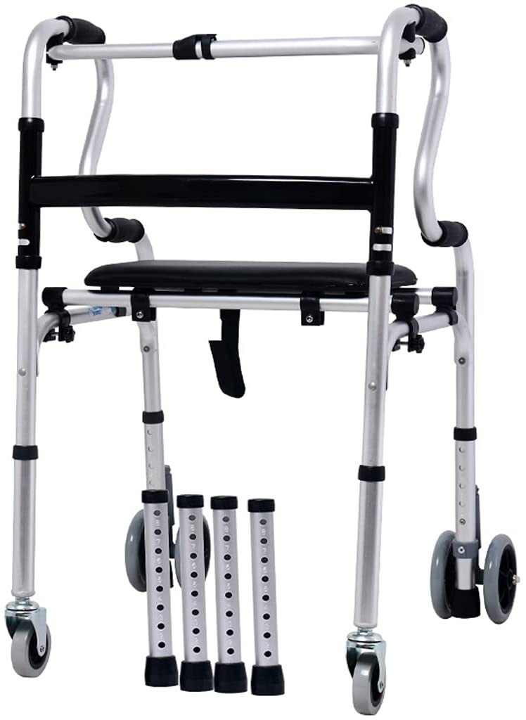 Rolling Walkers Faltbarer Rollator Walker, Leichte Mobilitäts-Gehhilfe für ältere Menschen, Senior Rollator mit Sitzkissen, Duschliftstuhl (Size : 60×61×95cm)