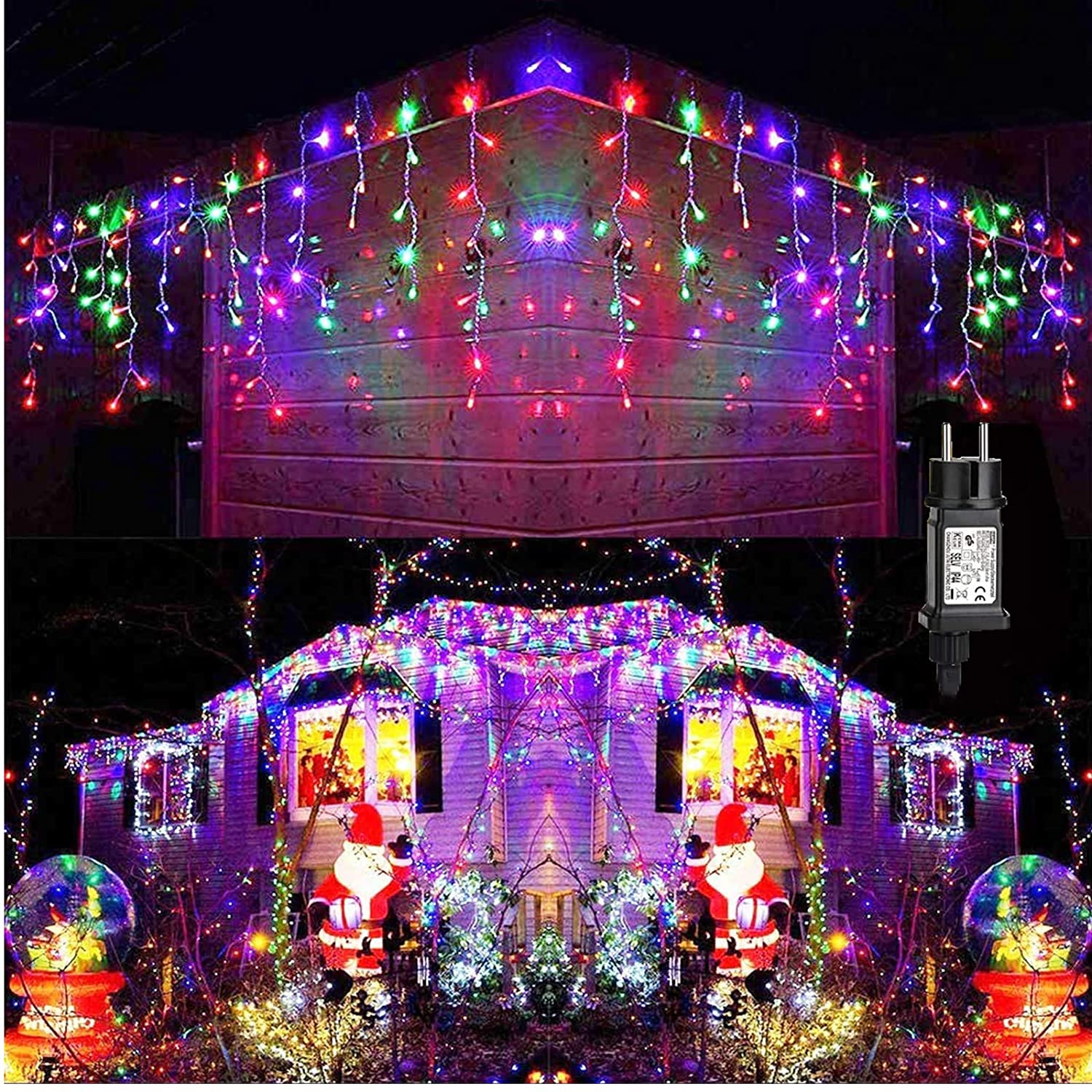 PhilzOps 240 LED Christmas Fairy Lights Outdoor 8 Modes Icicle Fairy Lights