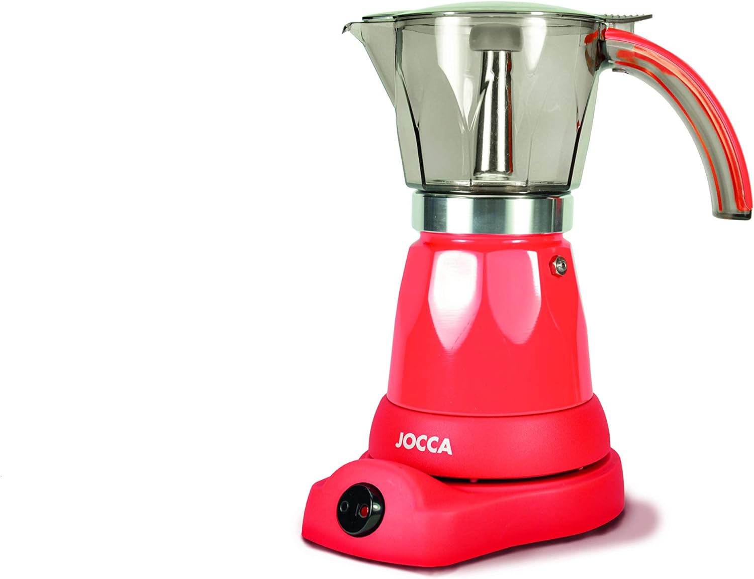 JOCCA Espresso Maker Italian Coffee Machine Electric 6 Cups Espresso Machine Electric Transparent Jug with Cool Touch Handle Italian Coffee Maker 5449R Red