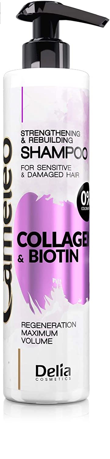 Cameleo - Collagen & Biotin Strengthening & Restorative Hair Shampoo for Sensitive & Damaged Hair 200m