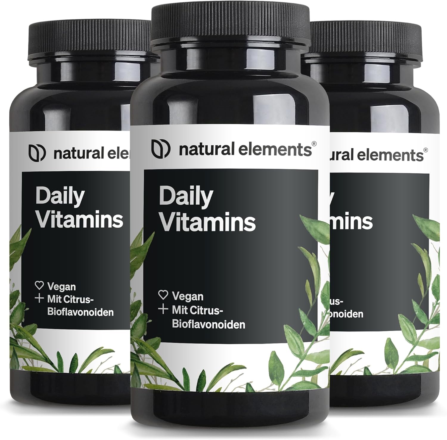 Daily Vitamins Set of 3 - 3 x 120 Multivitamin Capsules - All Valuable Vitamins A-K - Perfect for Athletes - Vegan, High Dose, No Unnecessary Additives - Produced in Germany & Laboratory Tested