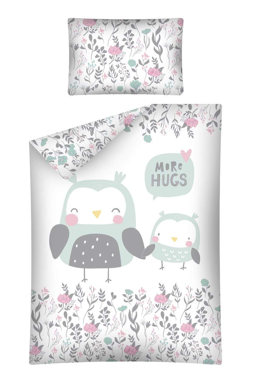 Baby Childrens Reversible Bed Linen, 2 Pieces. 90 X 120 Cm Or 100 X 135 Cm