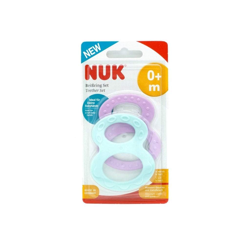 NUK Multi-Finish Teether Set 0 Months + 2 Pieces Multi-Coloured